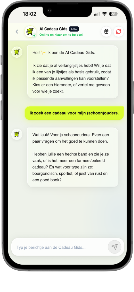 AI Cadeau Gids — gepersonaliseerde cadeau-ideeën